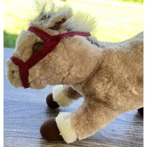 1999 Plushland Horse Pony Plush Stuffed Animal Tan Light Brown & White